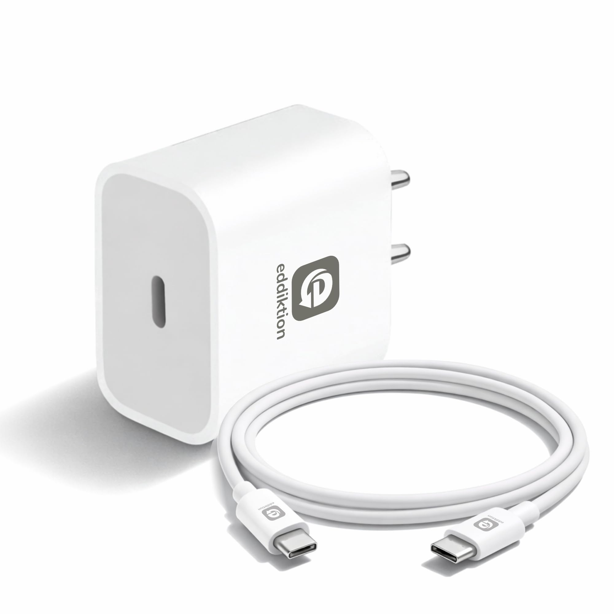Original 20W PD Type C Fast Charger Adapter | BIS Certified Safe Charging | Type C to C Cable 1m Included | Compatible with iPhone 17/16/15, Samsung & USB C Androids | White-image-38