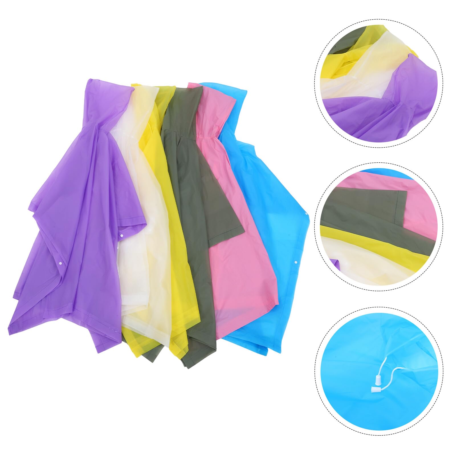 6 Pezzi Poncho Antipioggia Impermeabili con Cappuccio per Adulti Mantelle Leggere e Riutilizzabili per Escursionismo Campeggio e Viaggi Cape Ampie per Protezione Completa Dalla