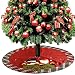 D-FantiX Christmas Decorations, 48-Inch Large Santa Christmas Tree Skirt Red with Plaid Trim
