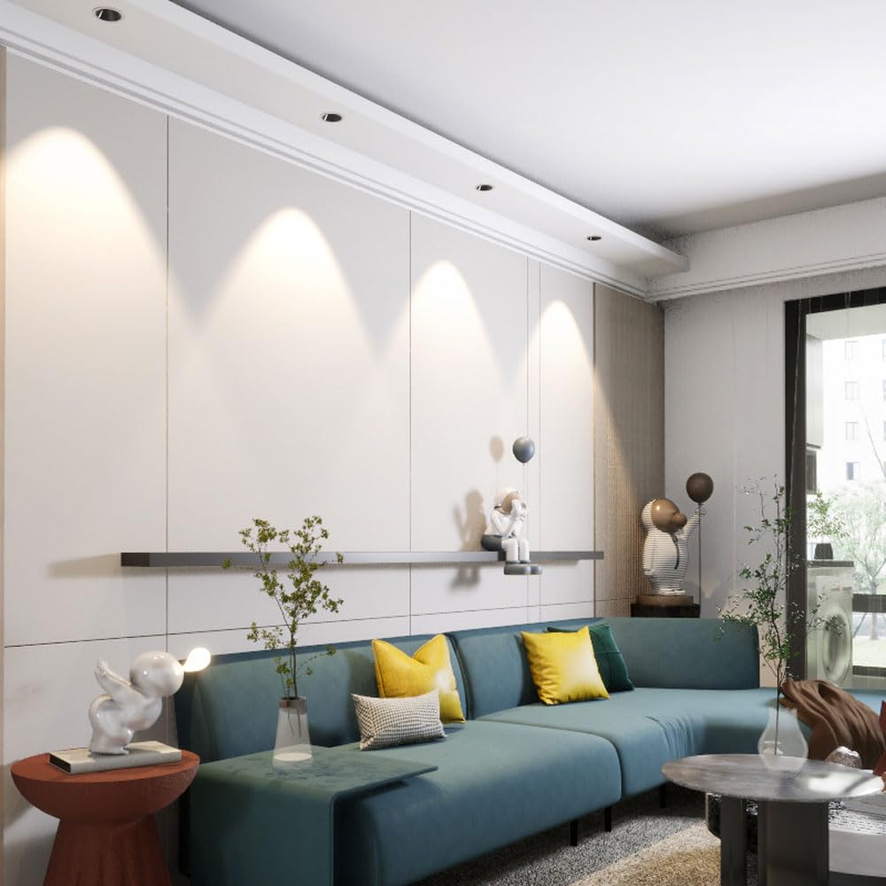 Zestaw 3 Opraw Oświetleniowych Led Downlight Do Wpuszczania, 4,4-Calowa Okrągła Aluminiowa Oprawa Sufitowa Do Wpuszczania, 3000K/4000K/6000K, Wybrana, 10 W, Wykończenie B,Black-3000K