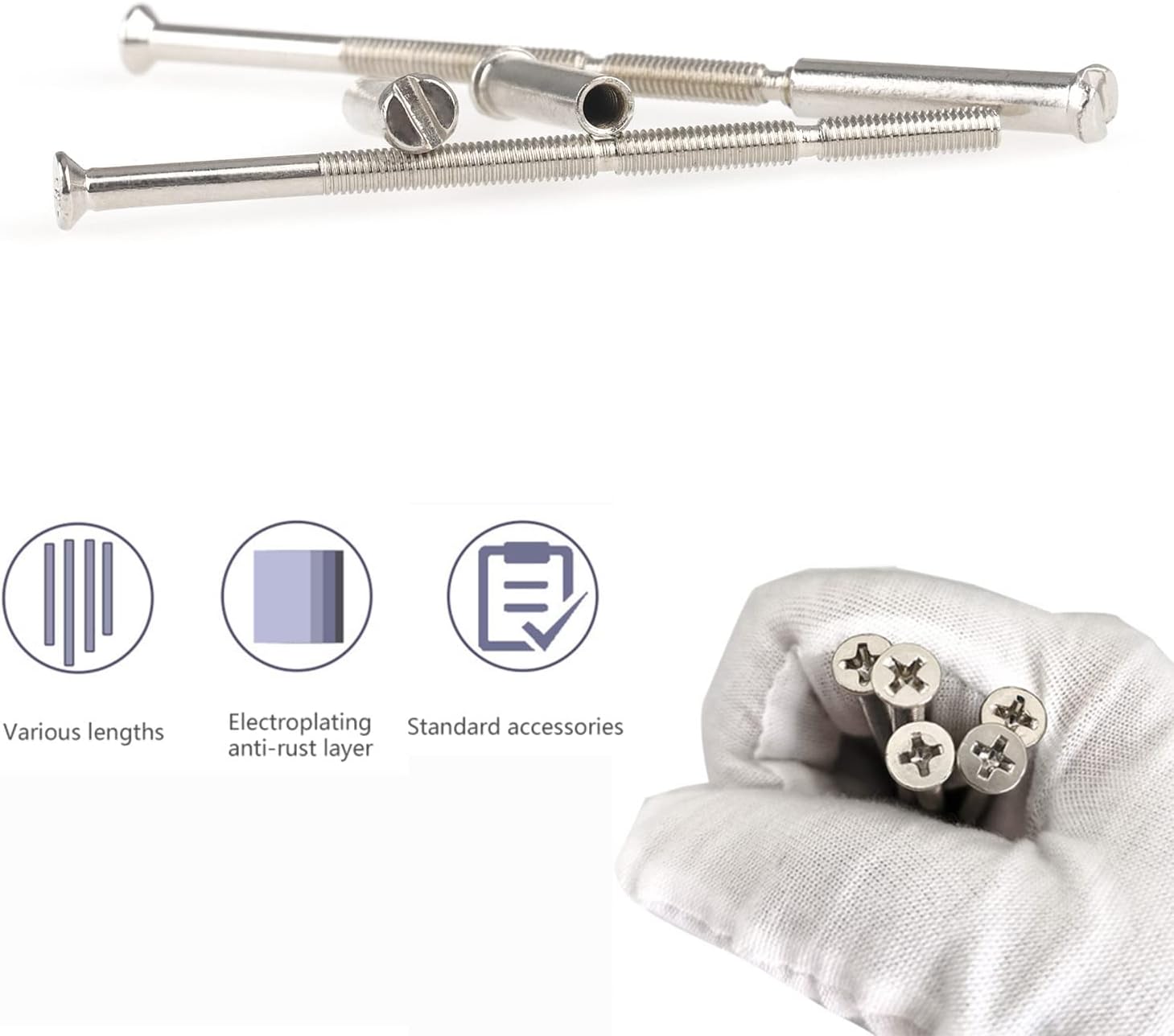 TYFYH 24 Pcs M3 Door Handle Screws, M3 Door Handle Fixing Screws, M3