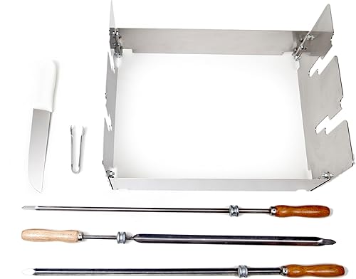 Kit de barbacoa brasileña Deluxe - Juego de herramientas de barbacoa de acero inoxidable de 15 piezas