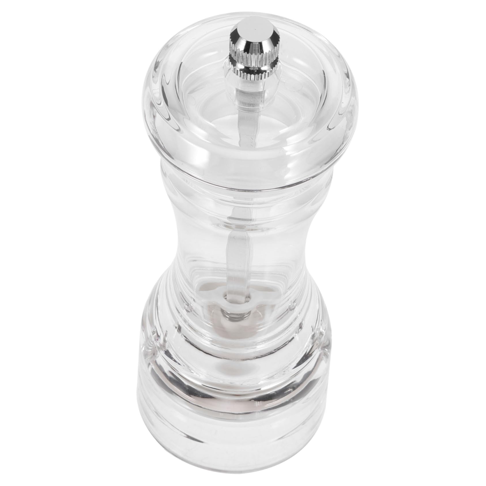 BRIGHTFUFU Acrylic Grinder Spices Shakers Hand Sea Salt Mill Salt Refillable Multi-function Salt Kitchen Pepper Kitchen Seasoning Jar Clear Condiment Jars Container for Flour Stainless Steel