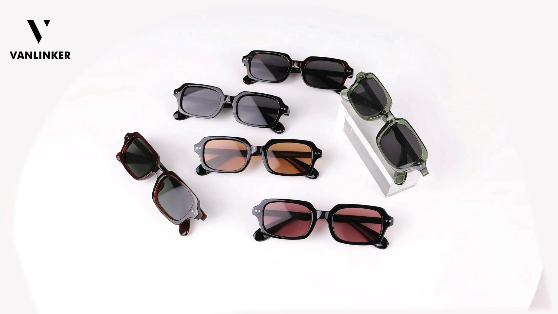 VANLINKER Retro Small Square Sunglasses for Men Women Trendy 90s