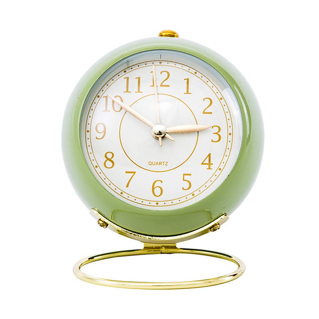 Reloj de mesa clásico verde de 6 pulgadas con mecanismo de cuarzo silencioso para estante
