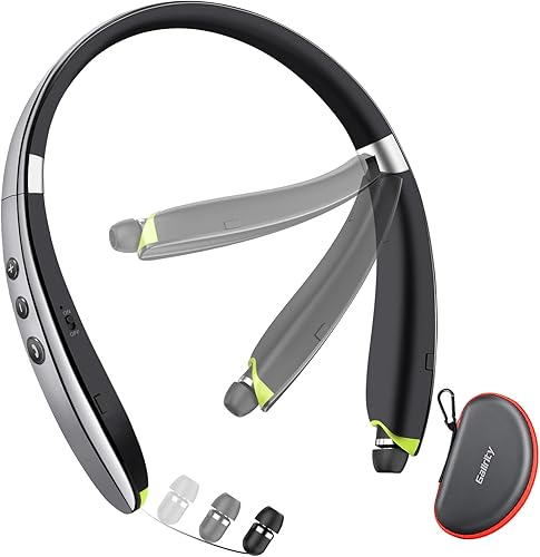 Auriculares Bluetooth, auriculares Bluetooth con banda para el cuello mejorados 2025 con auriculares retráctiles, auriculares estéreo con