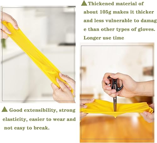 Miniatura 3 de 8 pares de guantes reutilizables para lavar platos de cocina, baño, guantes de limpieza de jardín, guantes de goma antideslizantes impermeables para