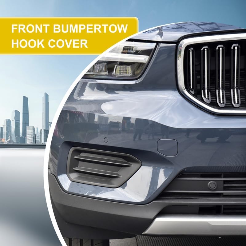 Car Front Bumper Tow Hook Cover Compatible with Volvo XC40 2018 2019 2020 2021 2022 Trailer Cover Cap 39847993 Small Lid Towing Eye Caps Unpainted Right Passenger Side