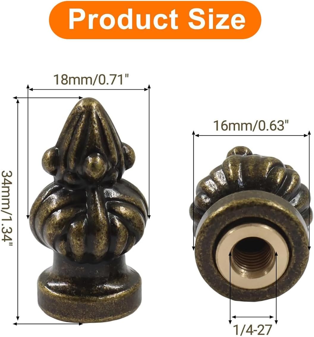 Retro Lamp Finial Cap Knob Ornament for Lamp Shades- Bronze | Feng Shui function, put special things in special places will bring GOOD LUCK for you