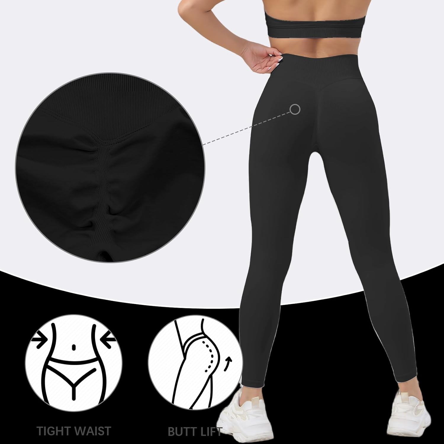 Impact Workout Leggings for Women Seamless Yoga Low Waist Leggings Tummy Control Butt Lifting Pants for Gym - Image 2