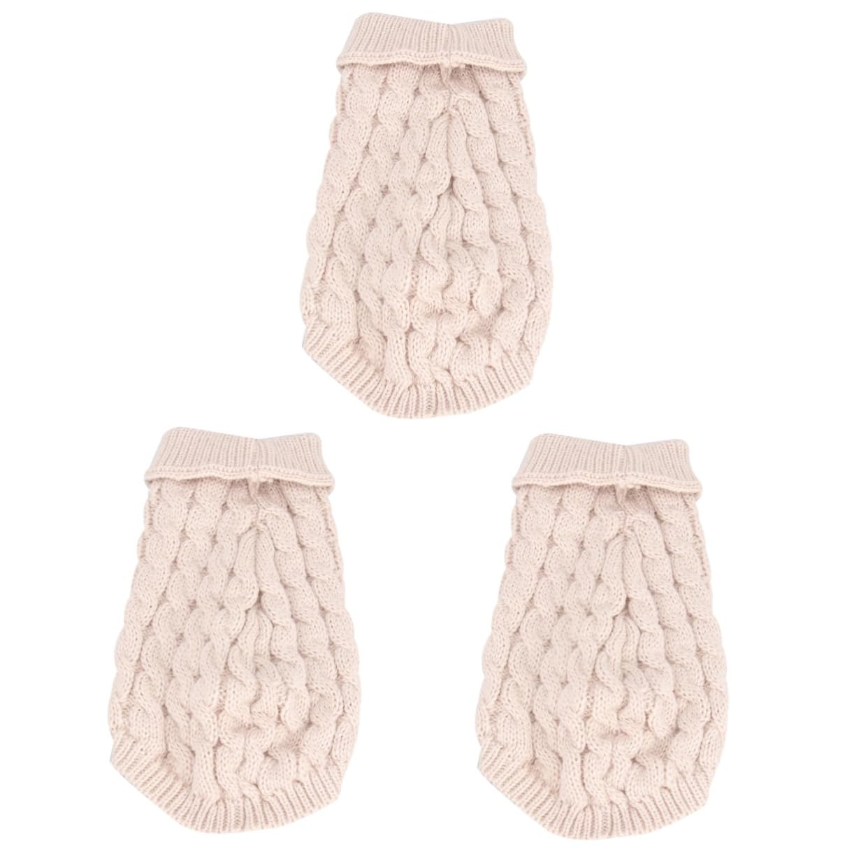FOMIYES 3 Pz Maglione Natalizio Animale Domestico con Cappuccio Cappotto in Maglia per Cani Maglione Rosa Cappotto Rosa Natale Vestiti Panno per Cani da Festa Il Cane Capi di Abbigliamento