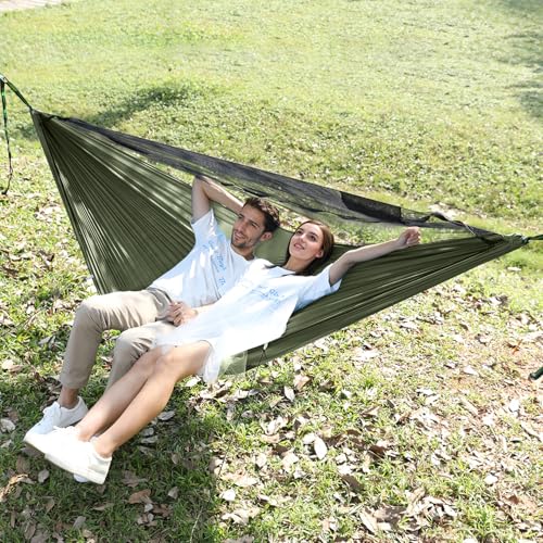 Travel Bird Camping Hammock with Mosquito Net and Ridge Rope, Extra Large for 2 Person, Lightweight Hanging Hammocks Tree Straps, All-in-one Fast Open Hammock for Outside, Hiking, and Travel by Travel Bird - Image 6