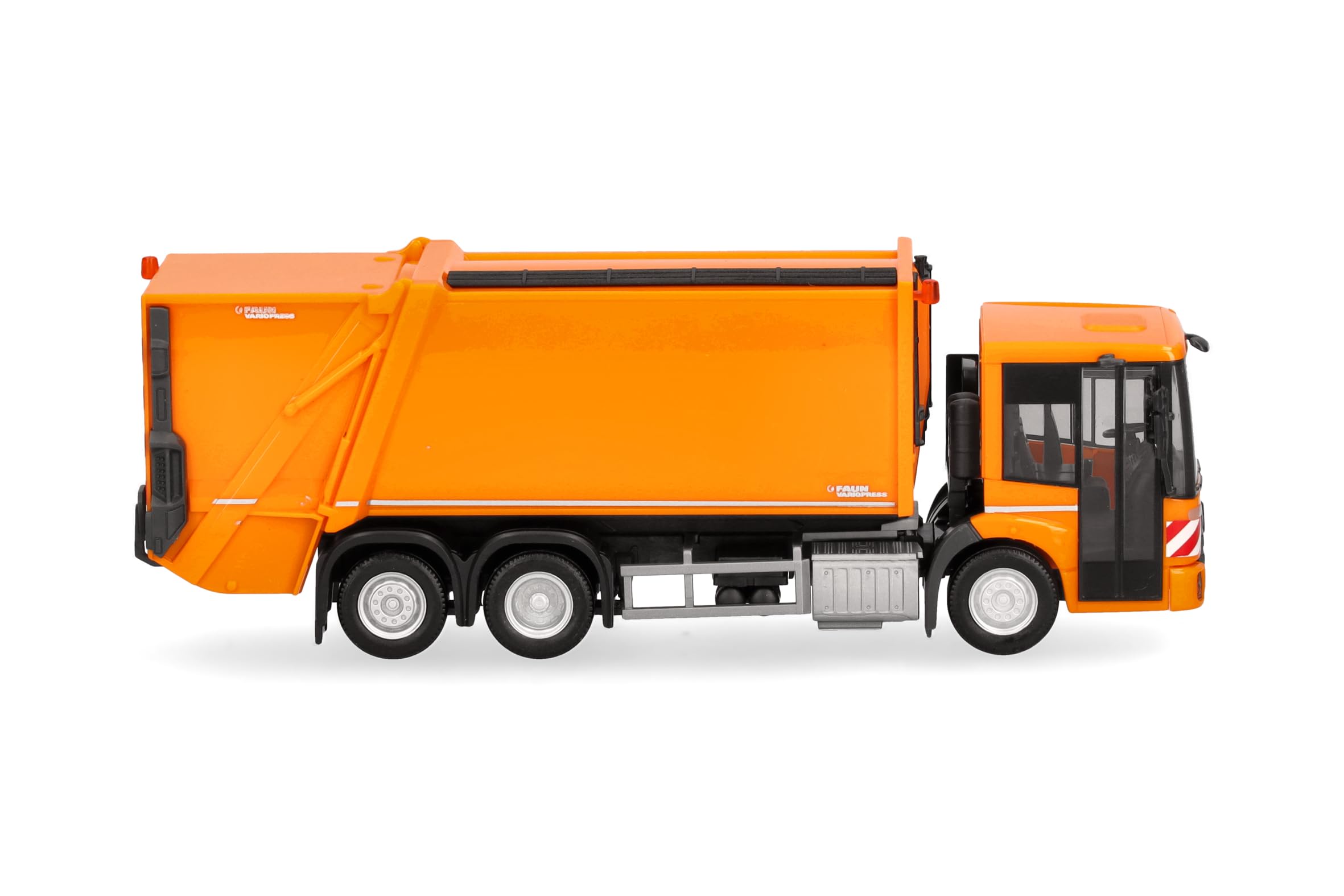 Herpa Model Car Mercedes-Benz Econic Press Waste Vehicle Faun Variopress Miniature Scale 1:87 Collectible Made in Germany Plastic Model Municipal Orange - Image 3