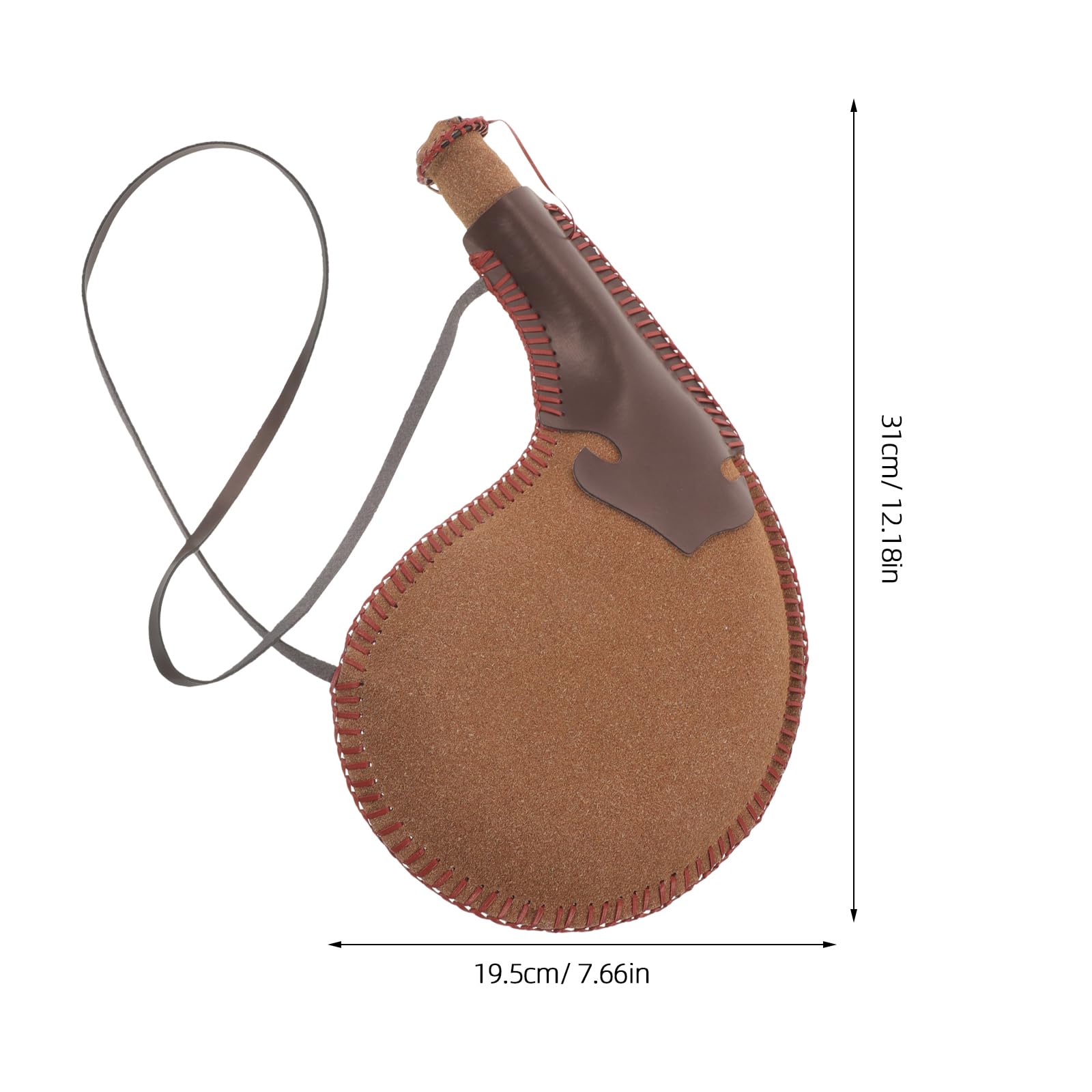 Luxshiny Bota Wine Bag Vintage Leather Spanish Bota Bag Portable Water Flask Pouch with Shoulder Strap for Travel Camping Hiking