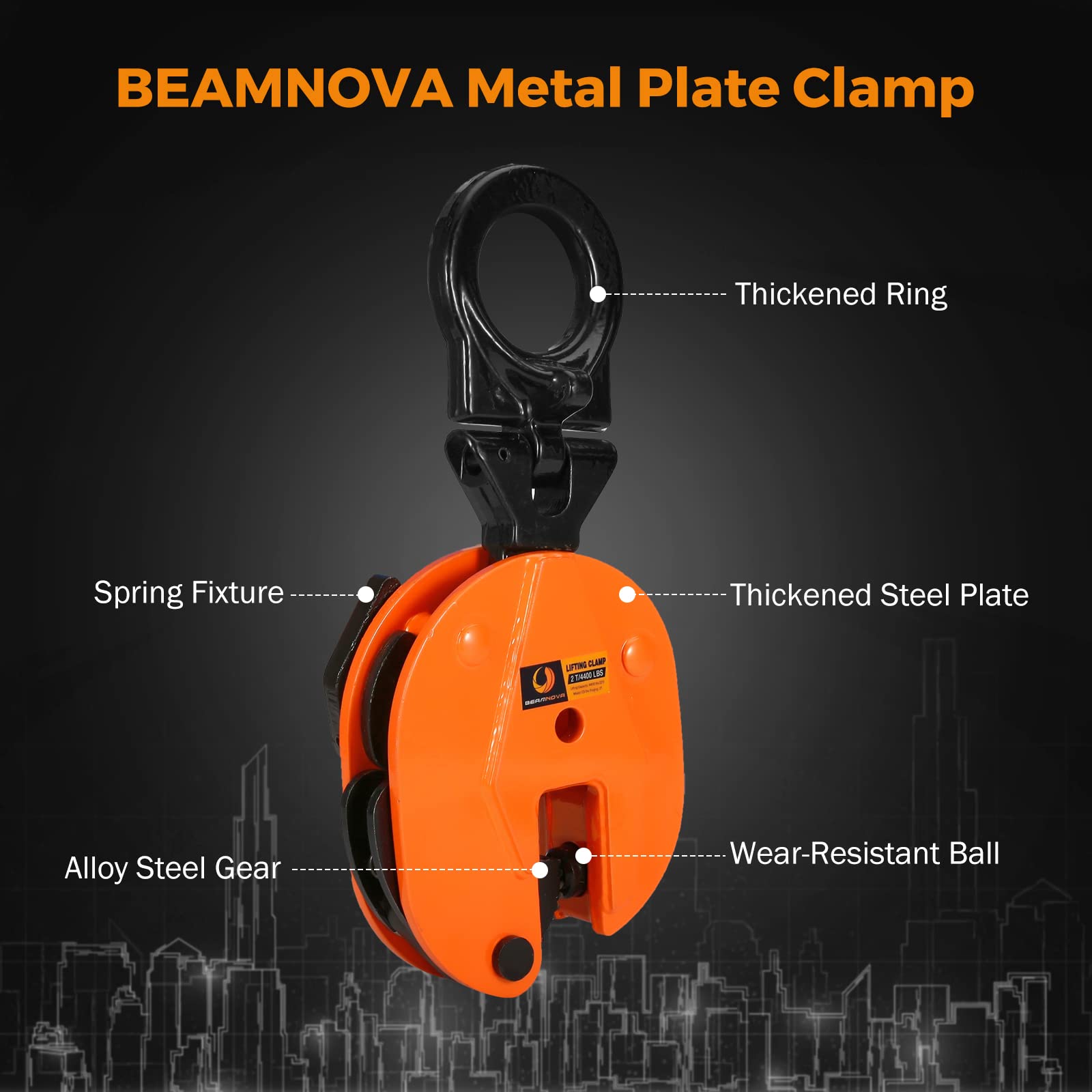 BEAMNOVA 2 Ton Lifting Clamp - Rotating Plate Gripper -2 BEAMNOVA 2 Ton Lifting Clamp - Rotating Plate Gripper -2
