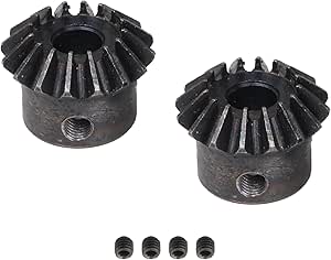 2 Ingranaggi Conici In Acciaio 45# - Diametro 26mm, Modulo 1.5, 16 Denti, Argento/Nero - Foto 13