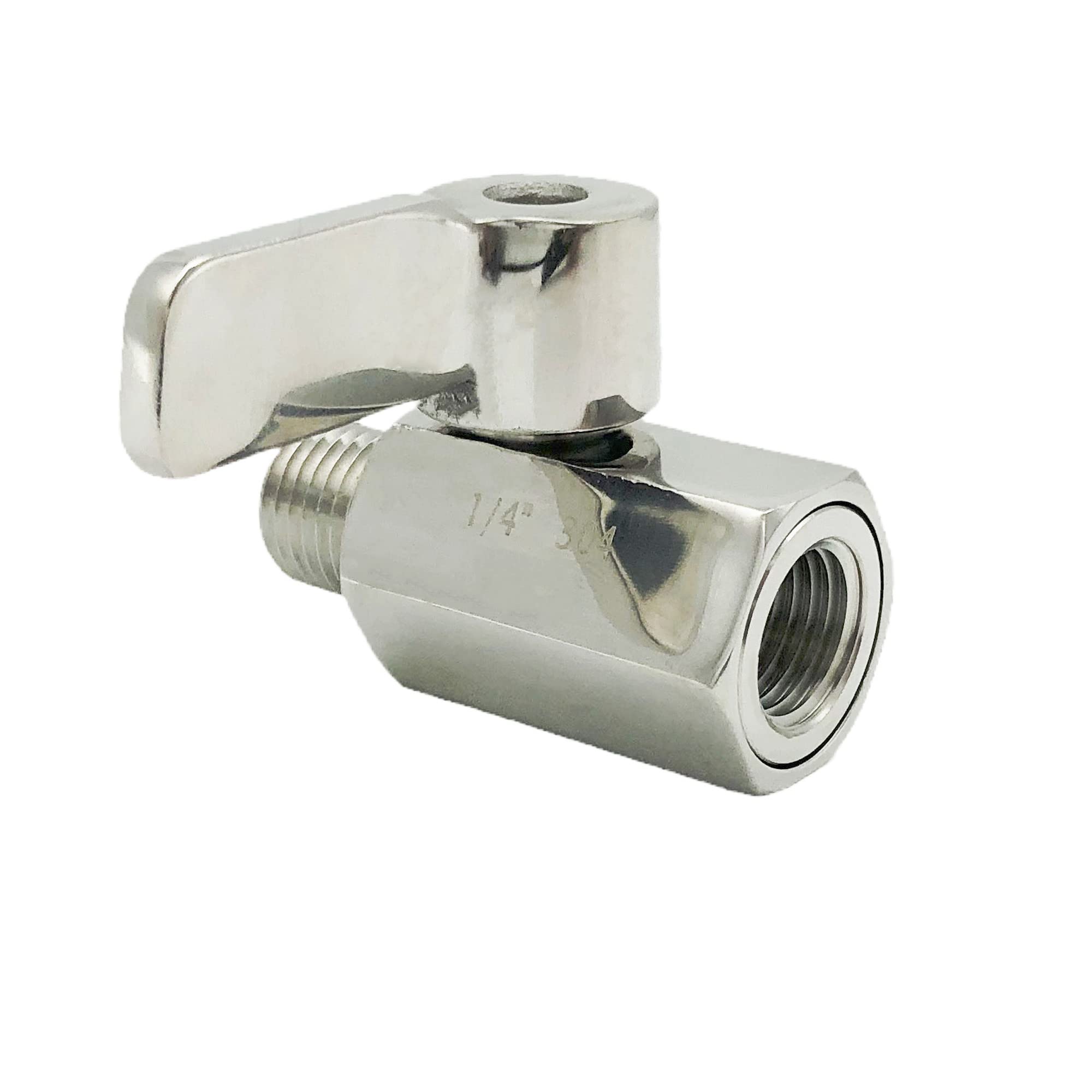 PATIKIL Mini Vanne à Bille 1/8 NPT Mâle/Femelle Acier Inoxydable 304 - Contrôle Précis Eau Huile Gaz