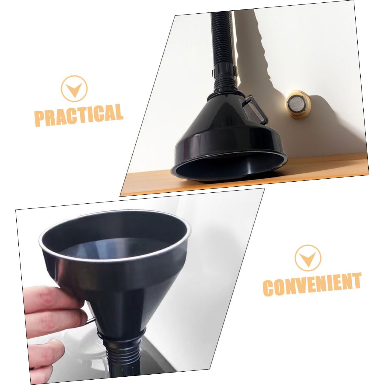 Wide Mouth Oil Funnel with Filter Long Neck Automotive Transmission Fluid Funnel for Gasoline Motor Oil Lightweight Portable Car Supply Tool for Faster Refueling and Easy Storage
