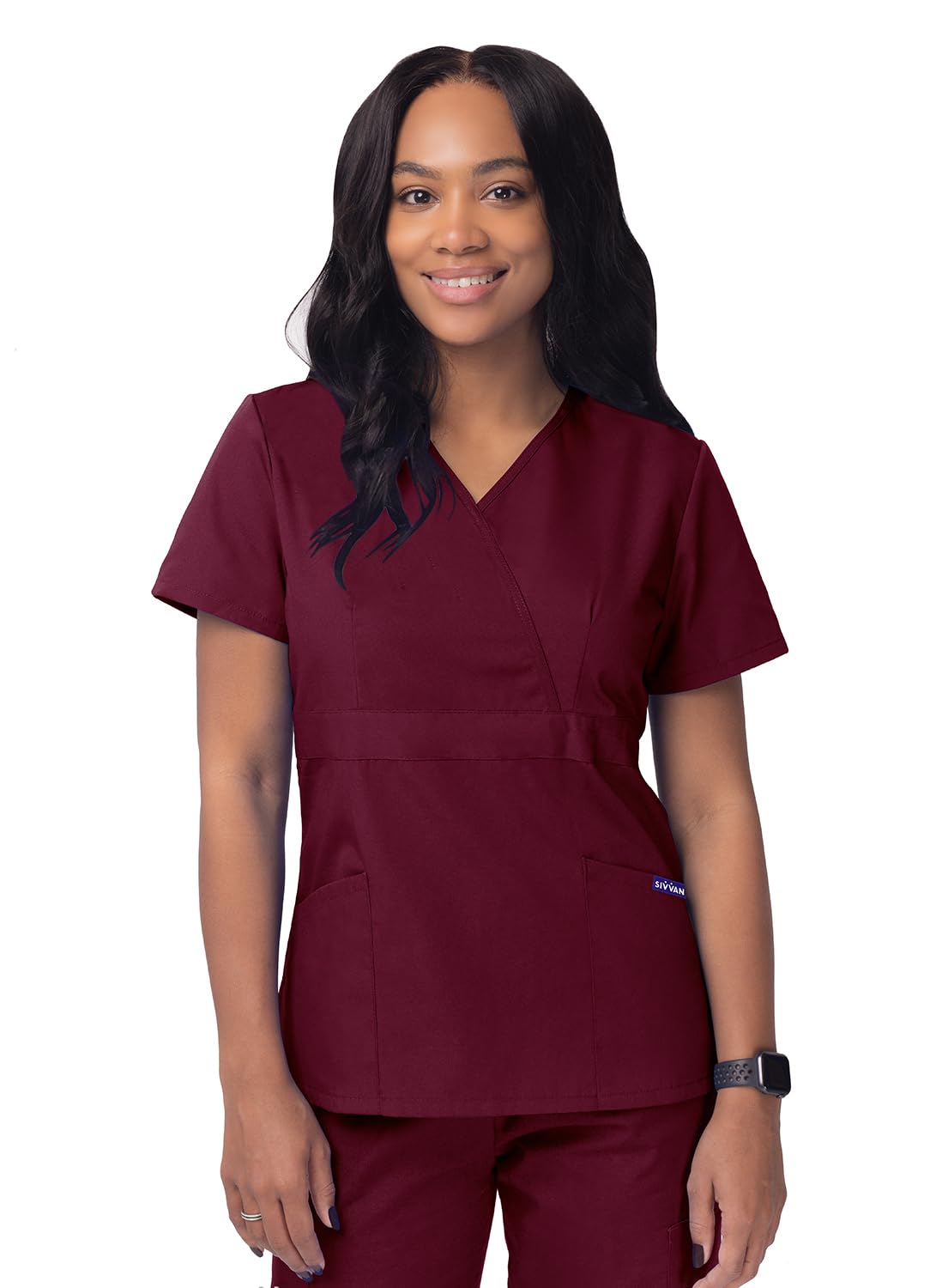 Sivvan Women's Scrubs Mock Wrap Top (Available in 15 Colors) — view 16