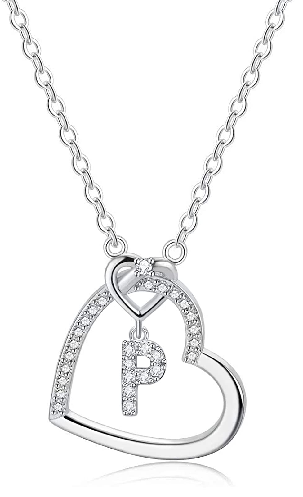 LIHELEI Collana Donna Argento, S925 Argento 26 Lettera Maiuscola Con Zirconi Collana Moglie Mamma Fidanzata Compleanno San Valentino Natale Anniversario Festa Della Mamma Gioielli Donna Regalo