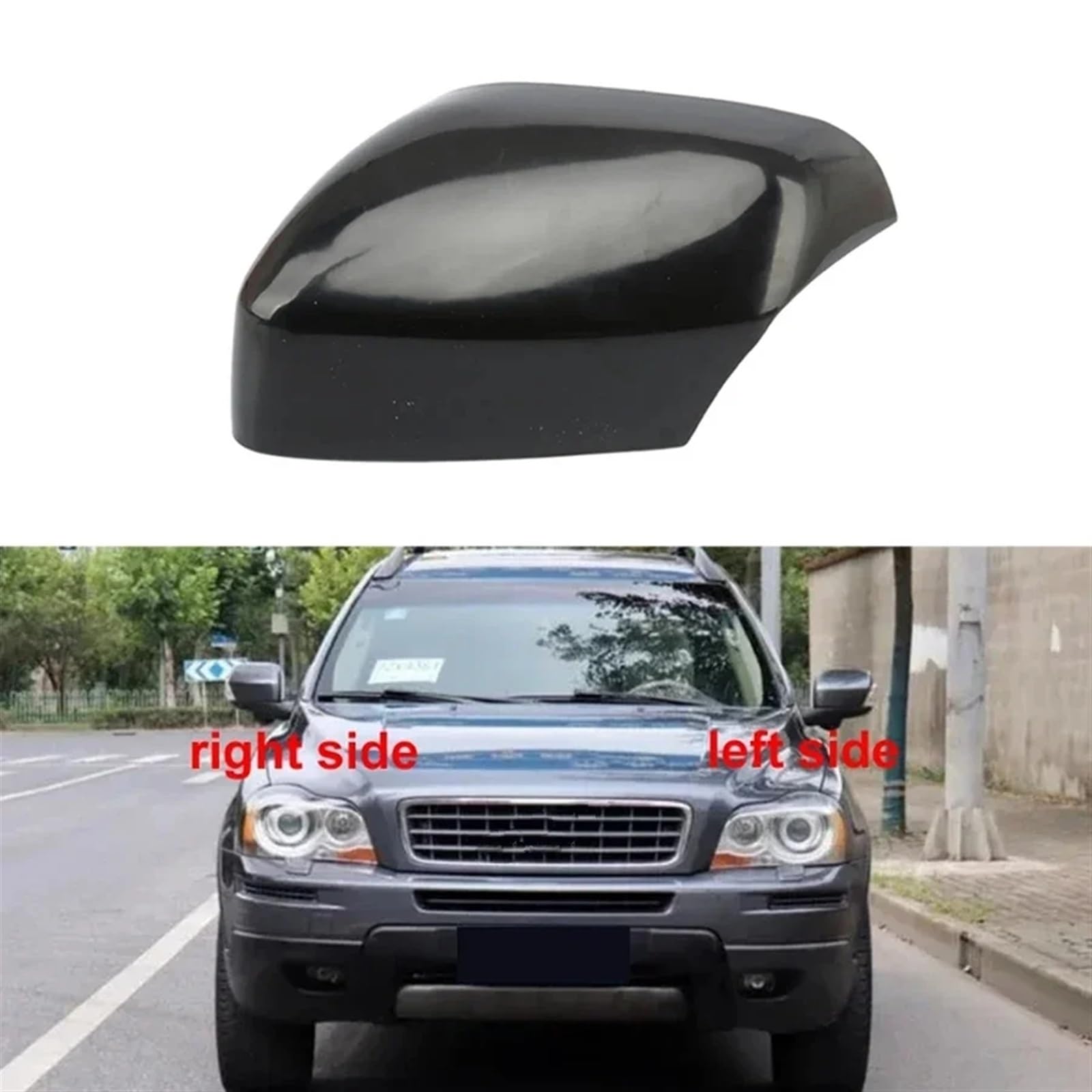 auto spiegel accessoires Voor Volvo XC90 2007 2008 2009-2015 Auto Achteruitkijkspiegel Cover Buiten Deur Wing Spiegel Behuizing Vervanging zijspiegel caps(1PCS right side