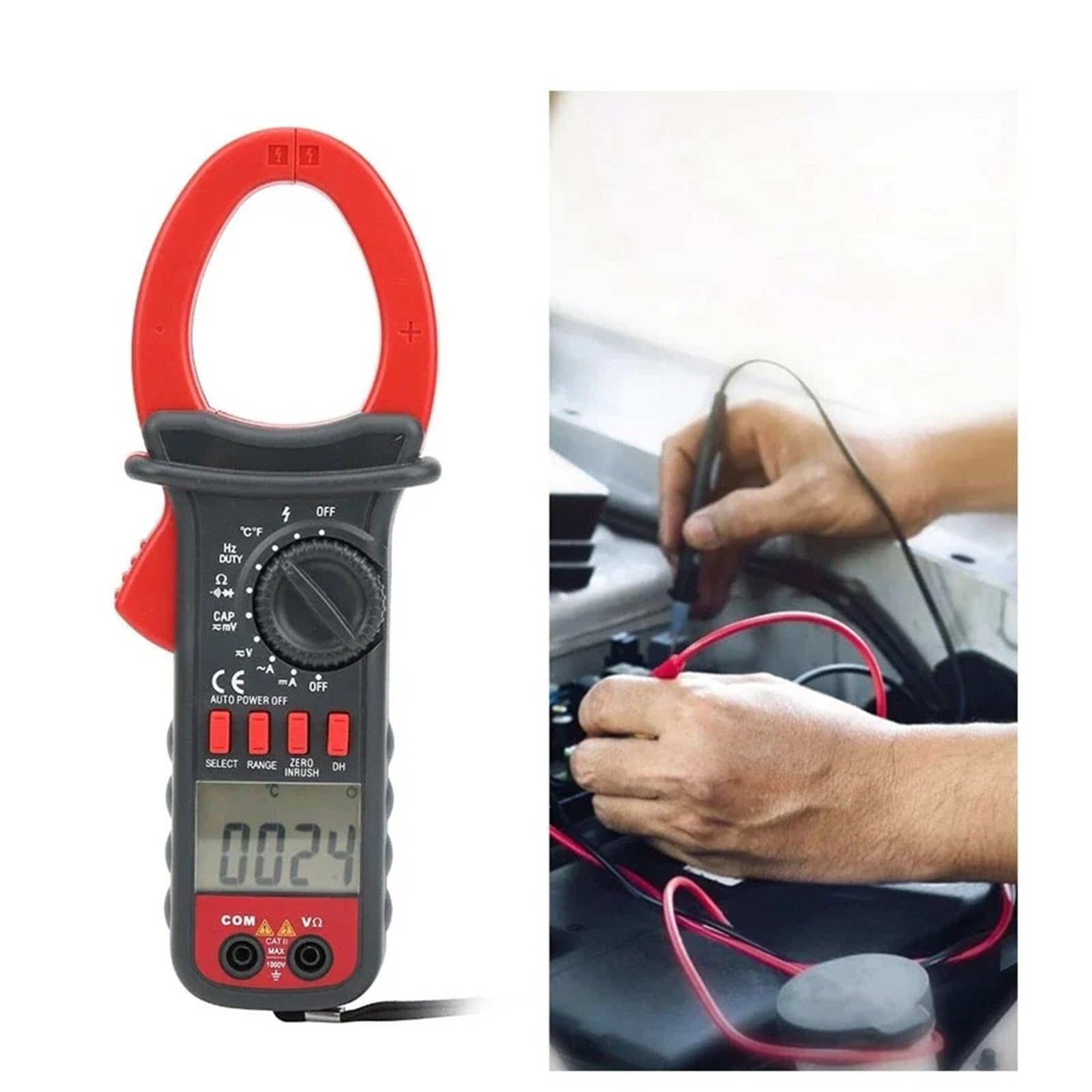 Multímetro digital AC DC 1000A Resistencia/Capacitancia/Frecuencia Pinza amperimétrica