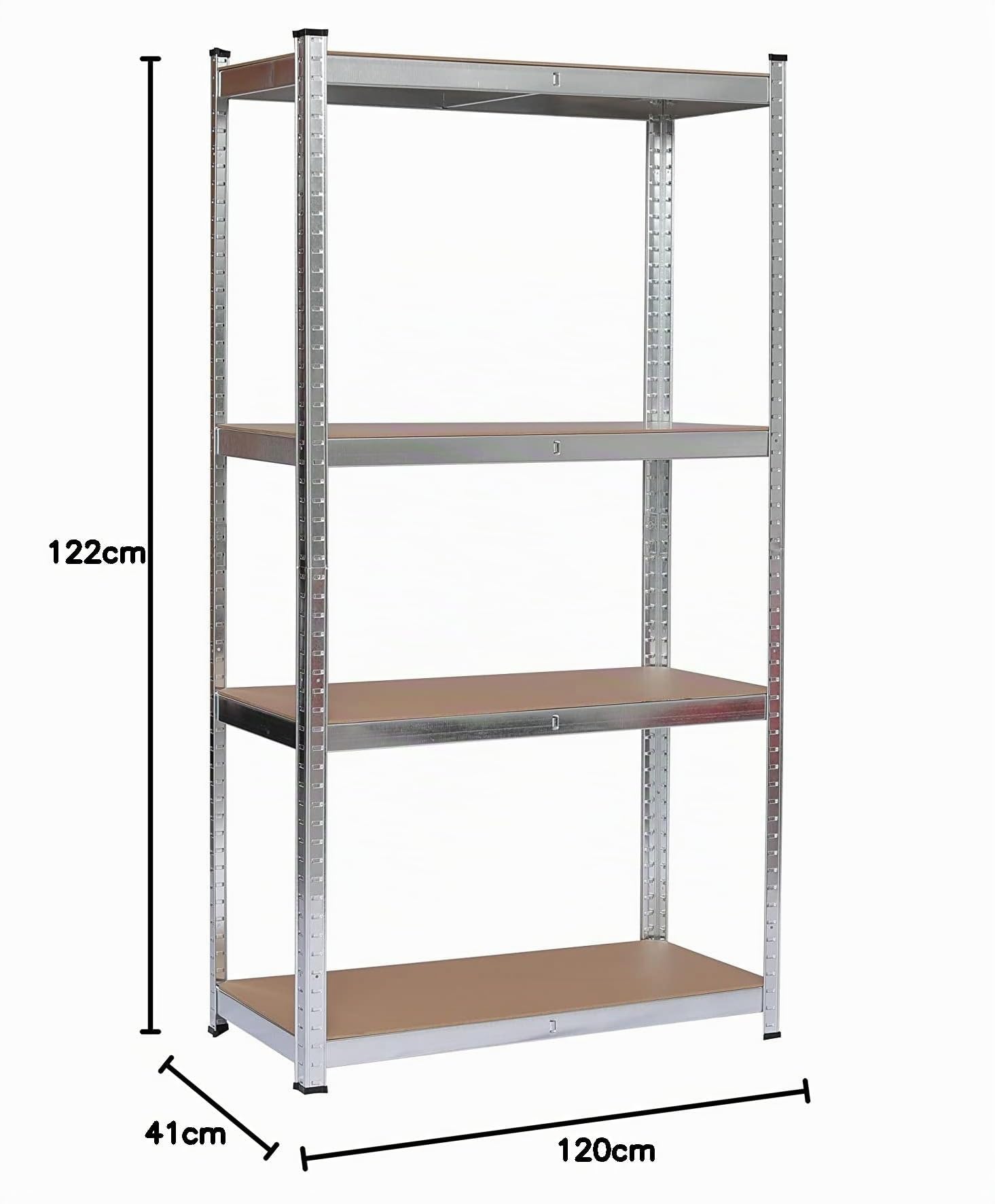 Linea Garden Friend Scaffale 4 ripiani metallo e MDF Misure: H 160 L 120 P 40 cm Portata: 150 Kg per ripiano, montaggio ad incastro