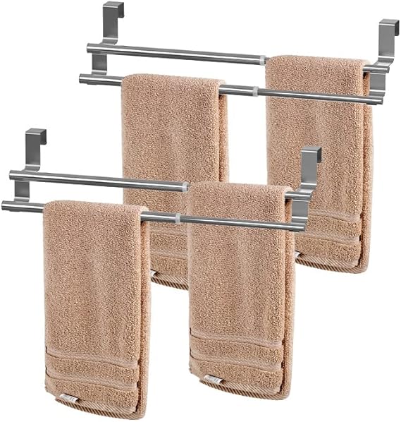 HONPHIER 2 PACK Towel Rails Adjustable Over Door Towel Rack