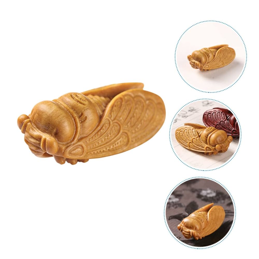 木彫り セミ 蝉 超絶技巧 置物 フィギュア 当時物 根付け 銘入り 光玉 在名 木彫り セミ 蝉 超絶技巧 置物 フィギュア 当時物 根付け 銘入り