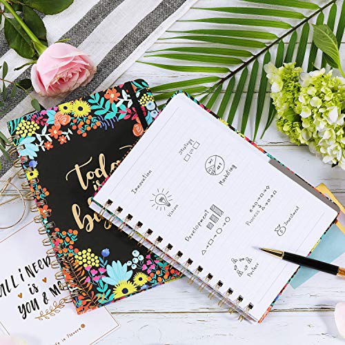 NotebookJournal-A5-Spiral-Lined-NotebookJournal-63--835-Hardcover-Back-Pocket-Elastic-Closure-Strong-Twin-Wire-Binding-with-Premium-Paper