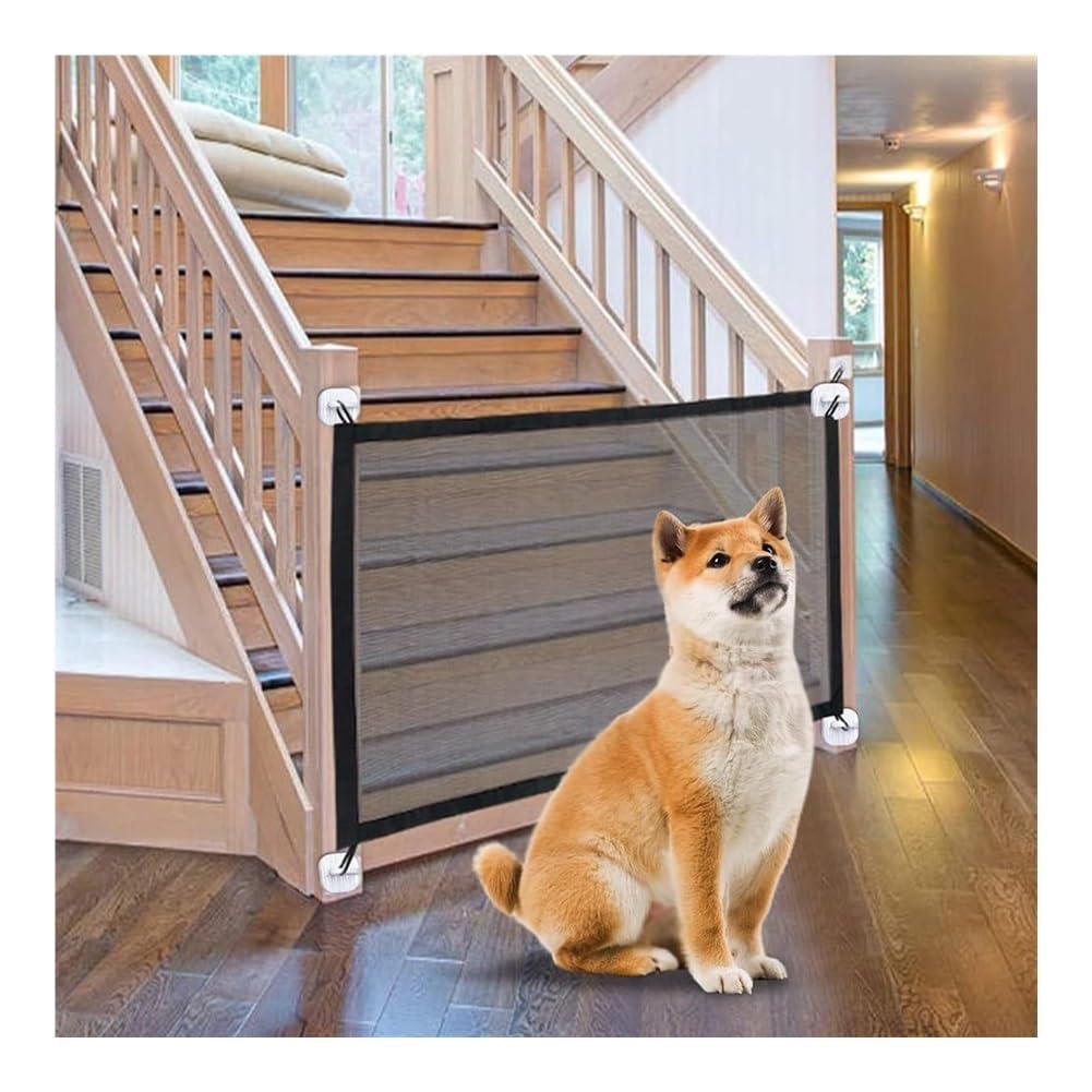 Cancello per animali domestici per porte e scale, cancello portatile pieghevole a rete per uso interno, facile da installare, barriera per cani per casa, cancello di sicurezza regolabile per animali