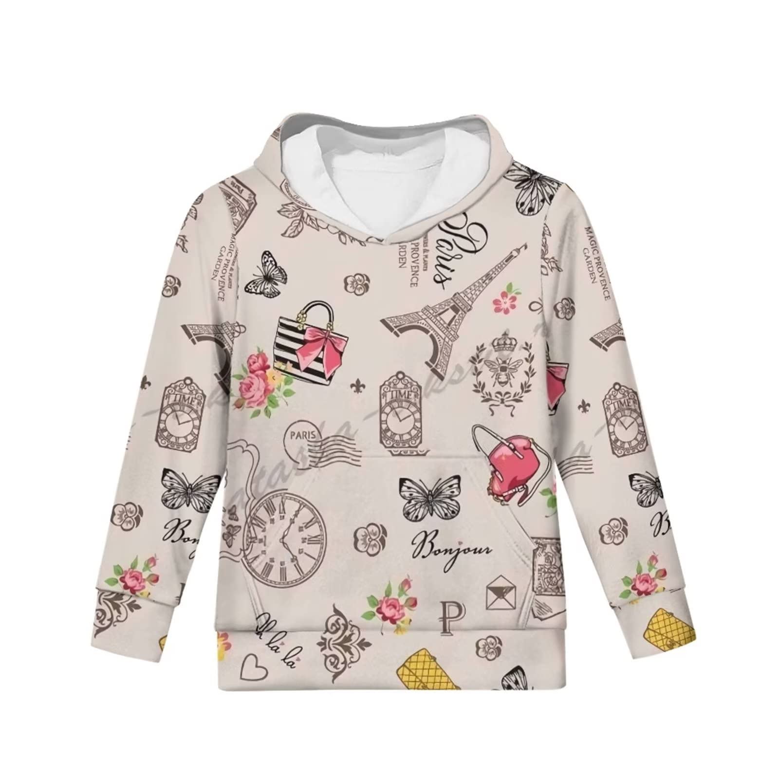 Kreskówkowy kot bluza z kapturem dla dziewcząt zimowe ubrania 10T dziewczęce ubrania dziewczyna chłopiec bluzy i bluzy z kapturem bluzy nastolatki bluzy z kapturem dziewczyny z kieszeniami sweter