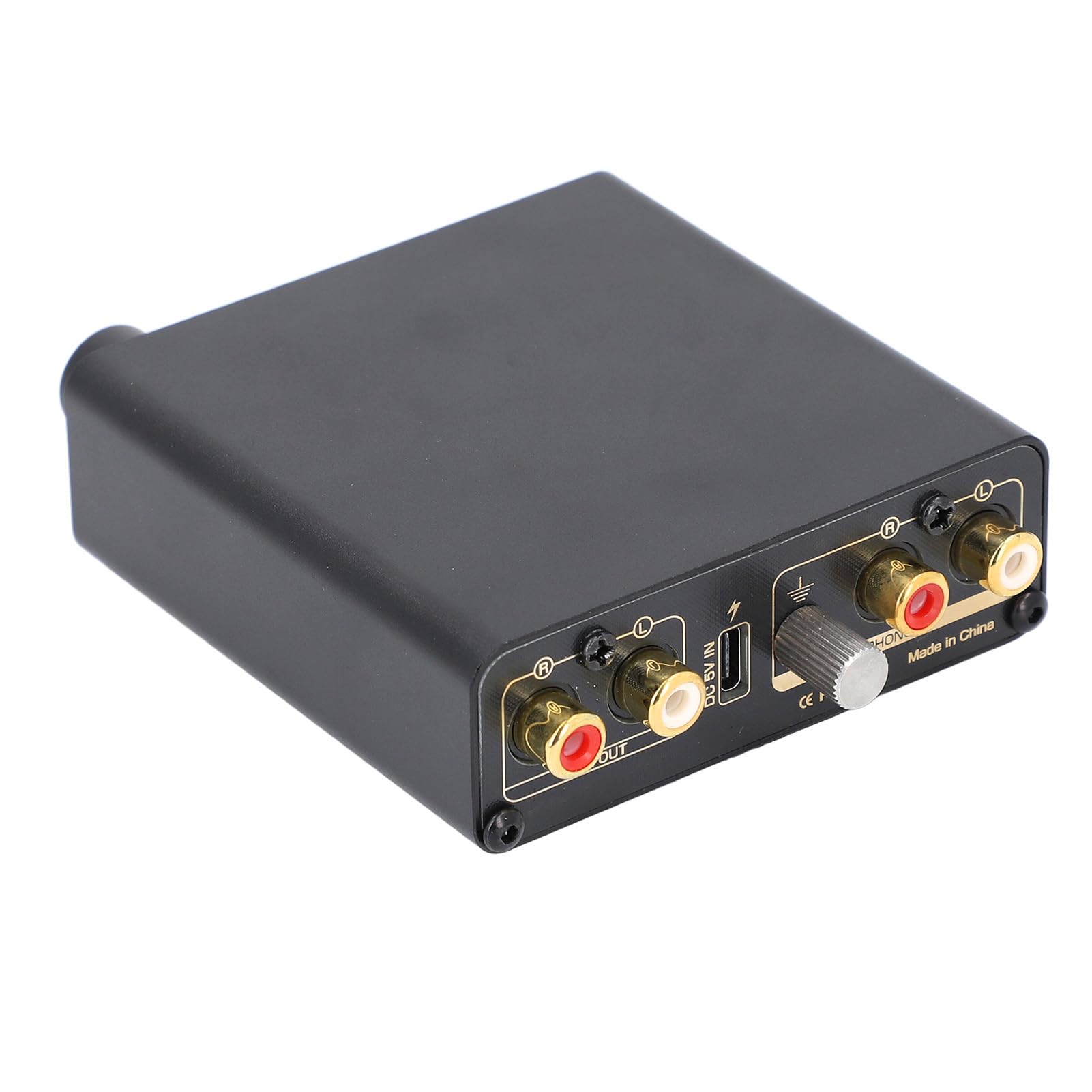 Generic Mini Caja Estéreo con Preamplificador de Escenario Phono con Amplificador de Auriculares para un Sonido Claro, para Entusiastas del Vinilo, Tamaño de 3,31 X 3,31 X 1,1 Pulgadas