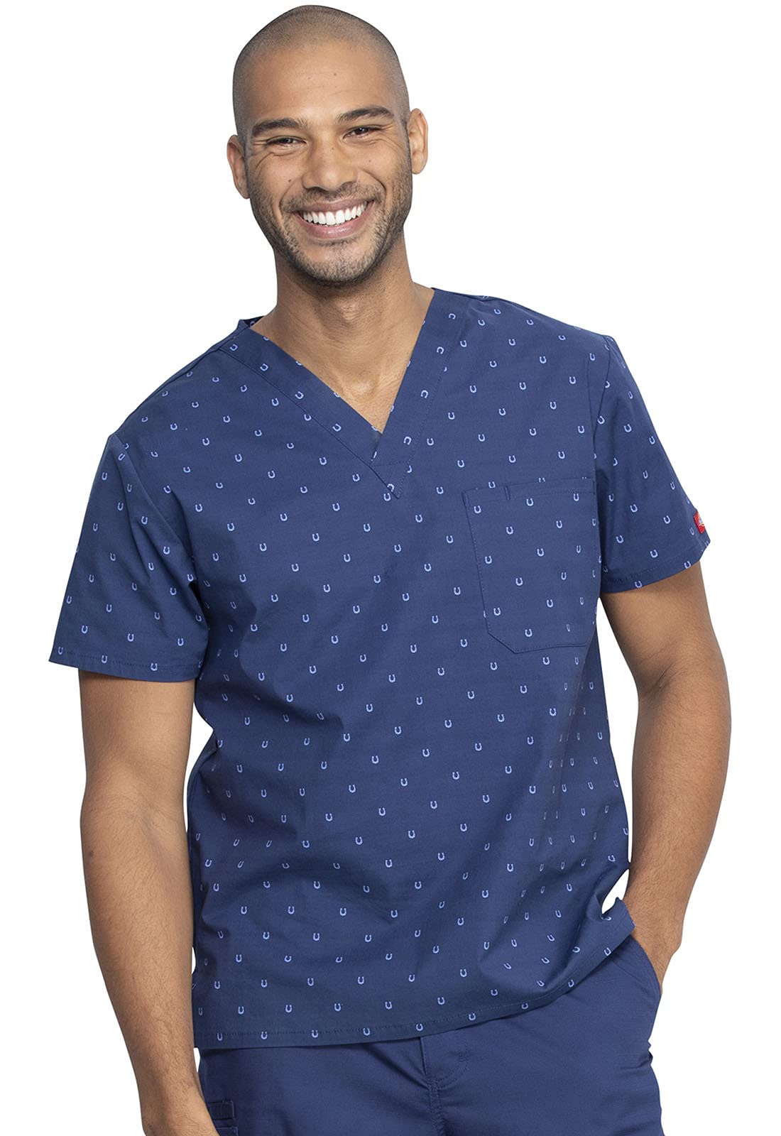 Dickies EDS Signature Scrubs for Women and Scrubs for Men, Unisex One Pocket V-Neck Top in Soft Brushed Poplin 83706