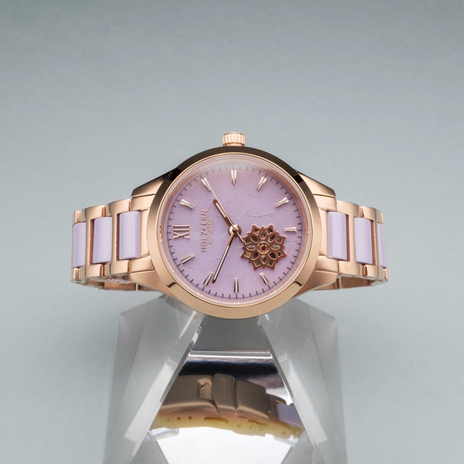 HOLZKERN Damen-Armbanduhr Automatik Kaleidoscopic Amethyst/Keramik