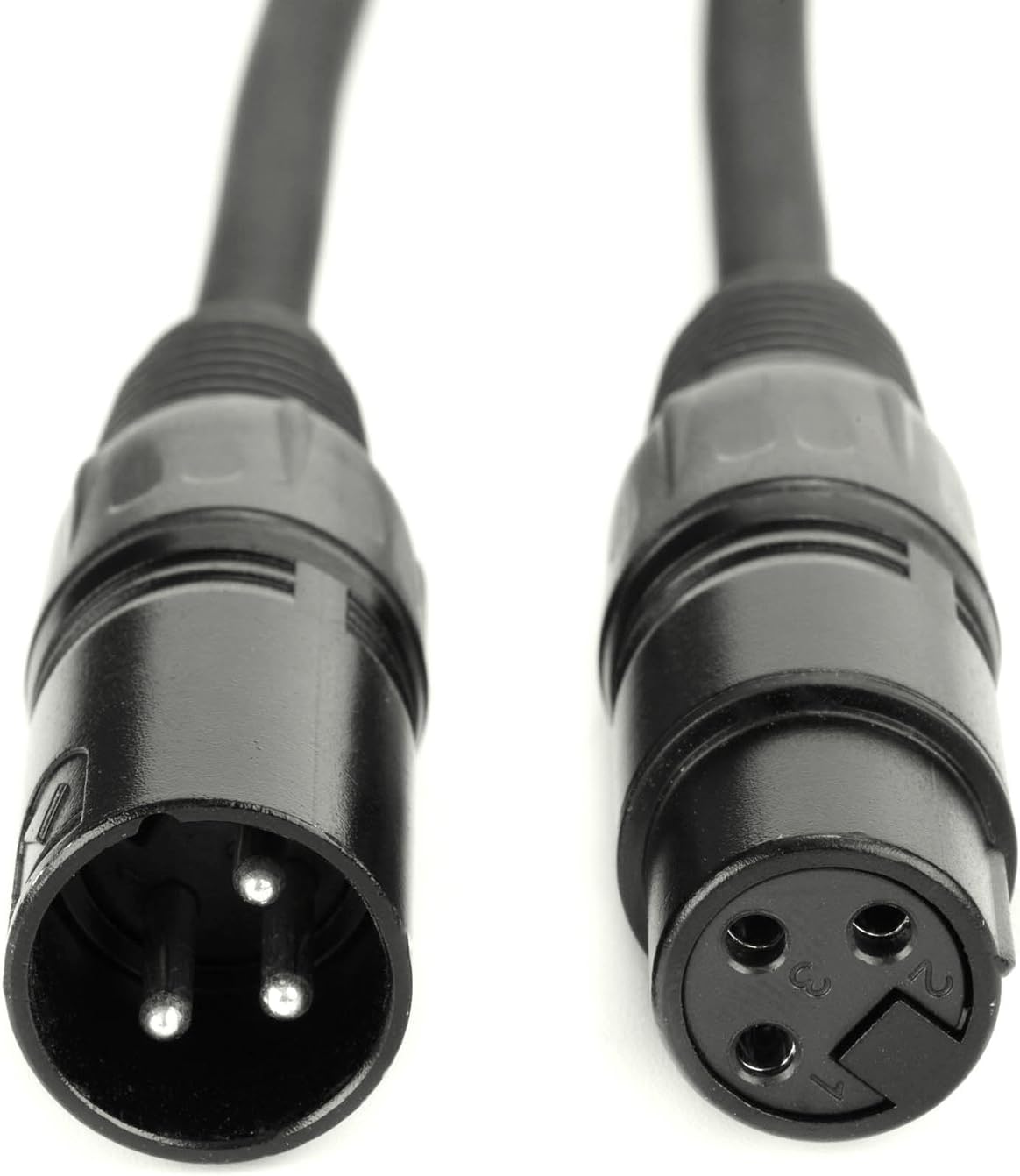 MFL. 10 ft Flexible DMX Cable 3 Pin Signal XLR Male to Female Cable Wire for Stage Lighting DJ Lights, 22 AWG,110 Ohms Impedance, Black, 10 Pack