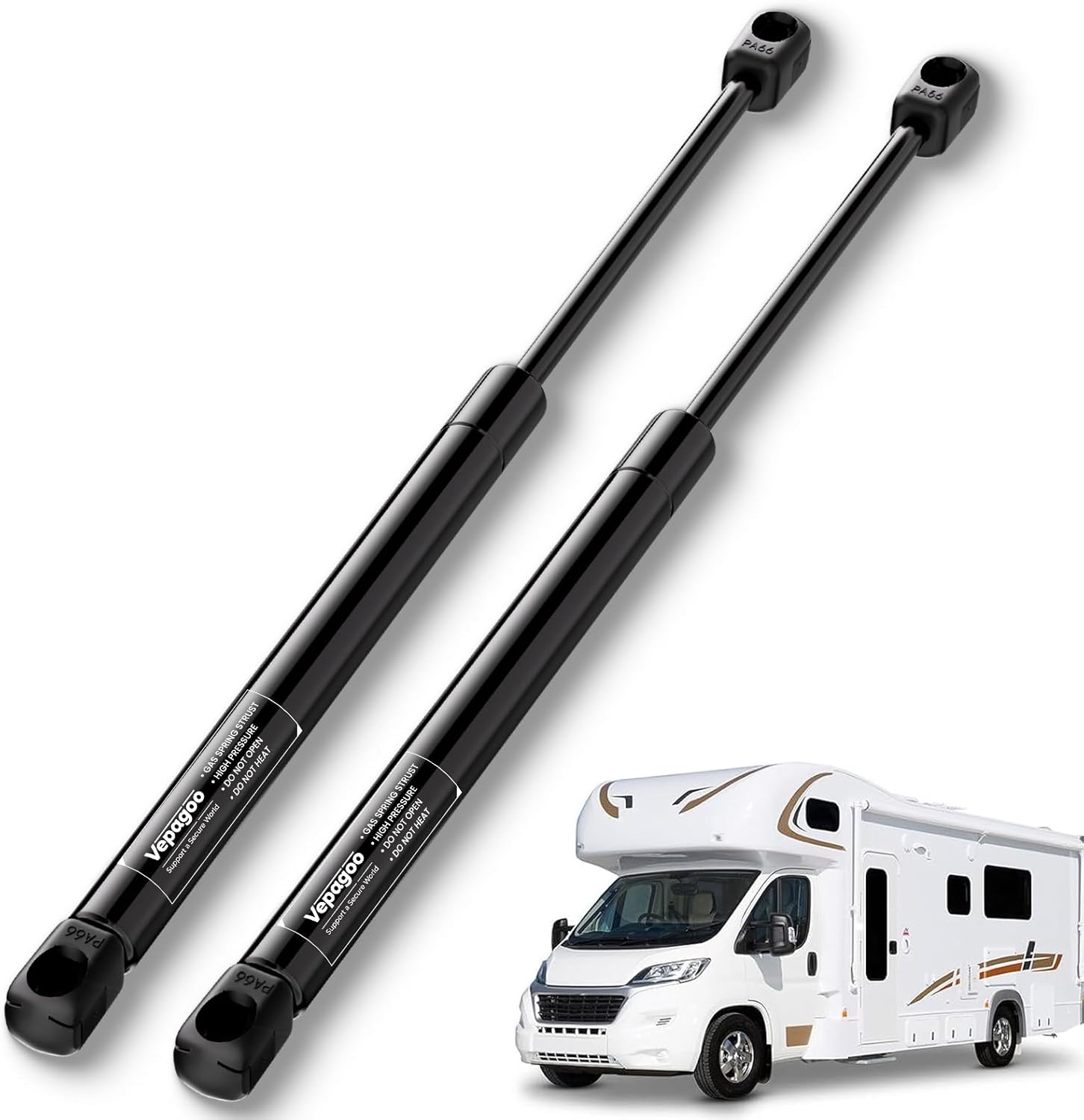 Vepagoo 20 inch Gas Struts 250Lb/1112N Prop Spring Shock Lift Supports for RV Bed Motorhome Camper Door Heavy Lid Tonneau Cover Compartment Door (Fits 235-265Lb Lid), Set of 2