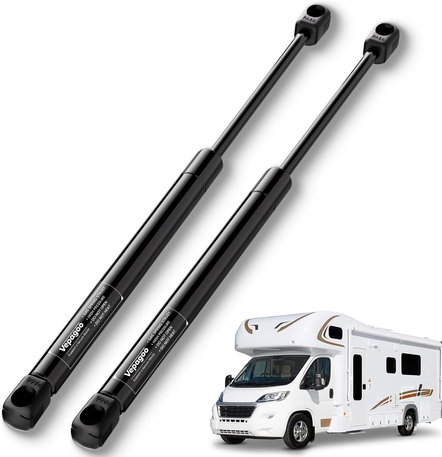 Vepagoo C16-08316 20 inch 40Lb Gas Struts Shock, Gas Spring Lift Support for RV Entry Door Motorhome Basement Door Tanning Bed Camper Shell Window Toolbox Cabinet Lid (Fit 32-44Lb Lid)