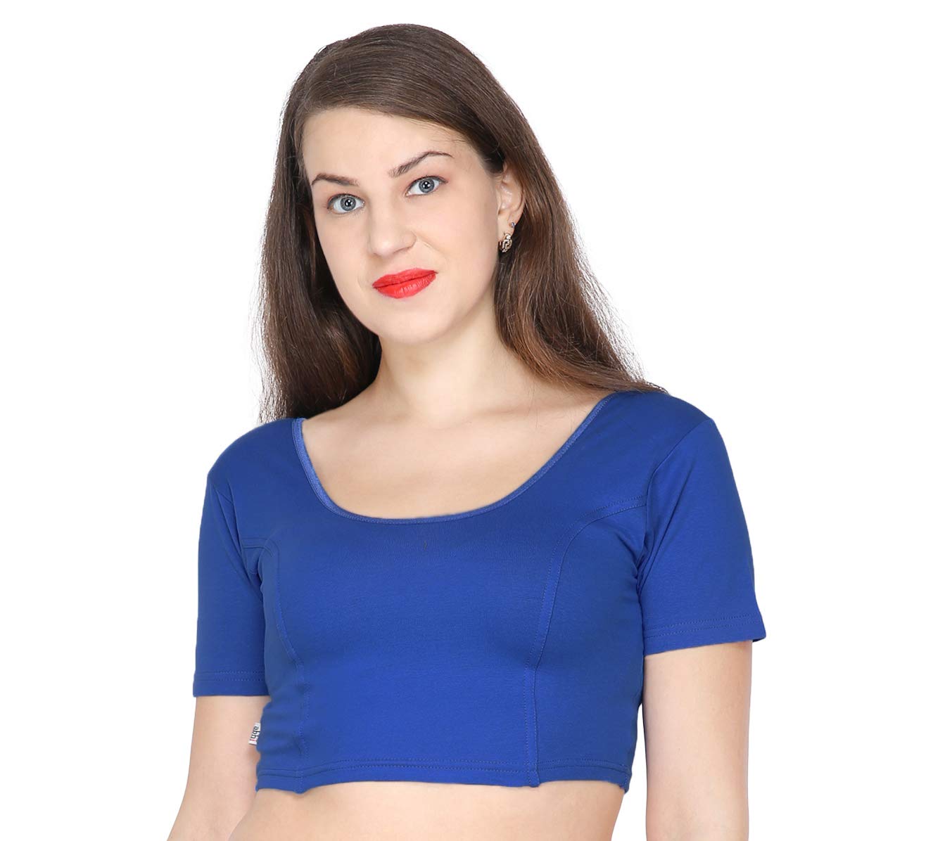 FEMULA Anjali Half Sleeves Stretchable Cotton Lycra Saree Blouse for Women
