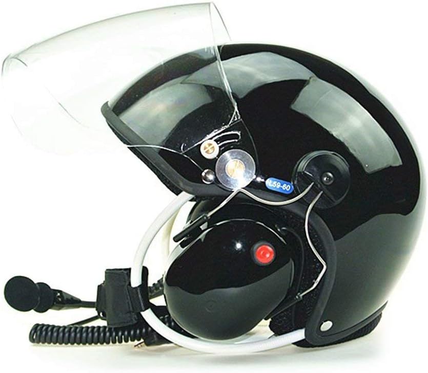 Classic Fiber Glass High Noise Cancel Paramotor Helmet PPG Helmet (Black,XL)