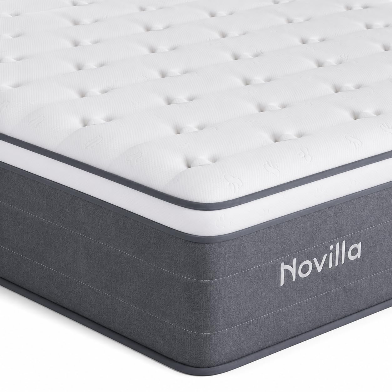 Novilla Super King Mattress 6FT – Medium Firm Memory Foam Hybrid Mattress with 7-Zone Pocket Sprung Support, Motion Isolation, Pressure Relief, Edge Support, Mattress in a Box (180x200x22cm)