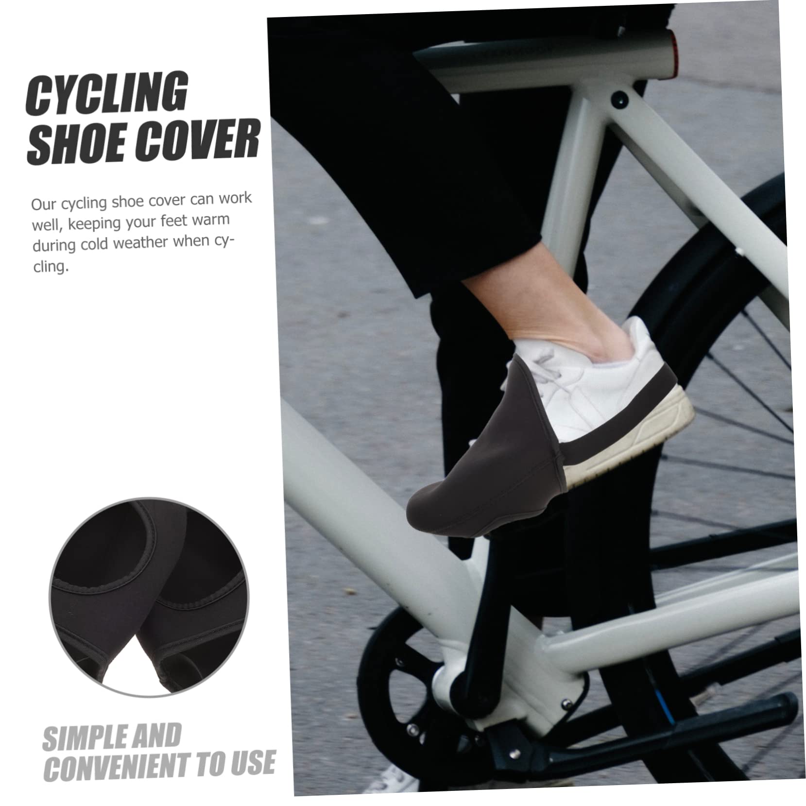 TOYANDONA Couvre-Chaussures Vélo Bowling Couvre-Chaussures Réfléchissants pour Protecteur Étanche Couvre-Chaussures D'intérieur Réutilisables Poignée Plus Chaud Black Néoprène