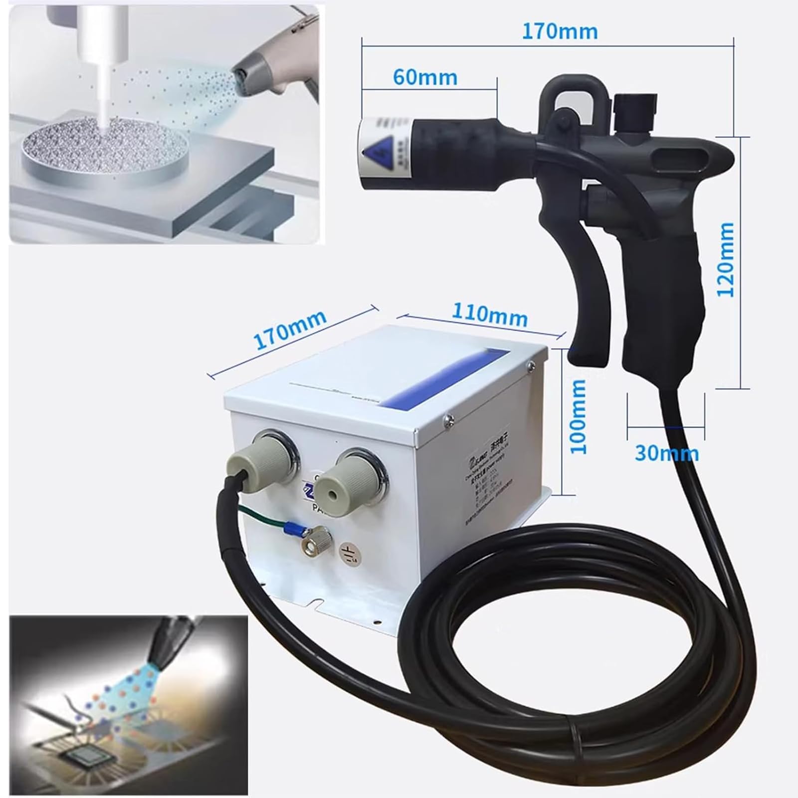 Pistola De Aire Ionizante Antiestática, Eliminador De Estática con Generador De Alto Voltaje De 4,6 KV, Protección contra Cortes De Energía, Presión De Aire Ajustable