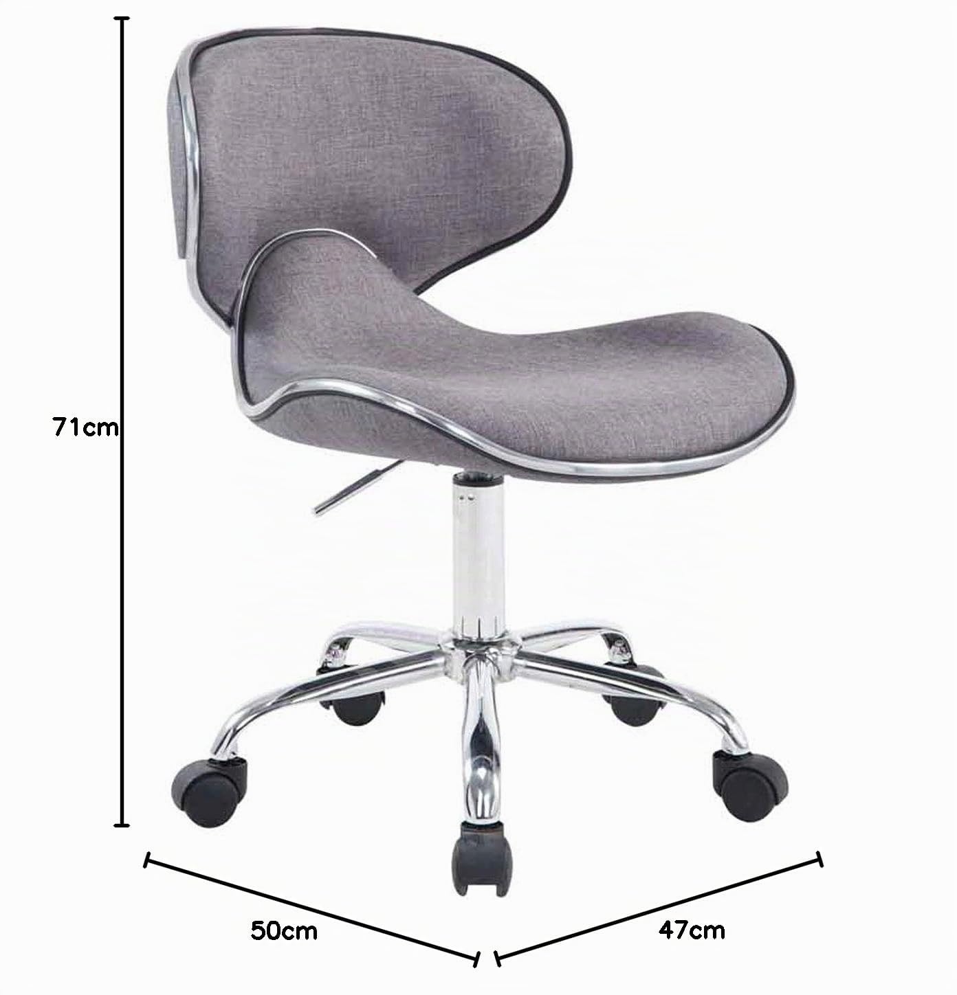 CLP Taburete con Ruedas Las Vegas V2 Tapizado En Tela I Taburete De Trabajo Regulable En Altura I Silla De Escritorio Moderna & Ligera I Color: Color:Gris