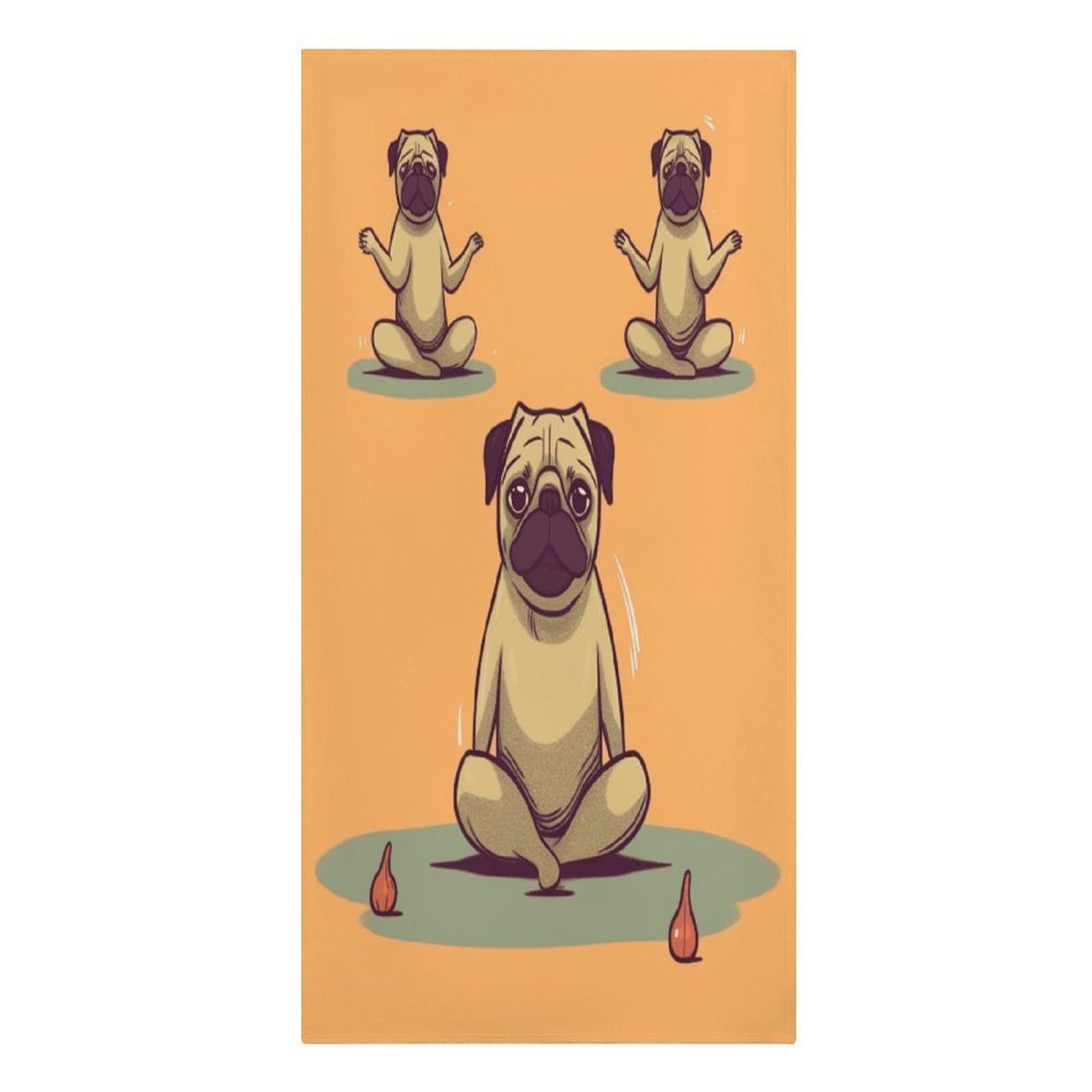 VstaDank Yoga Pug Beach Towel Vacation Essentials Sand Free Soft Quick Dry Swim Towels 61"x30" Modern Extra Large Towels Lightweight Microfiber Beach Towel for Swimming Pool