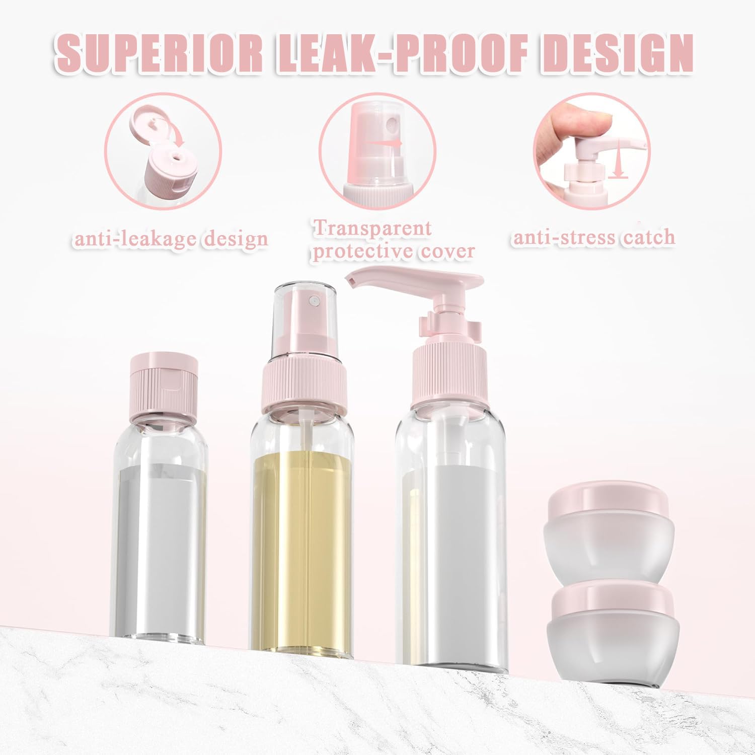Travel Bottles for Toiletries 11 PCS Travel Containers with Clear Bag Case BPA Free Leak Proof Squeezable Silicone Bottles Kit Accessories for Cosmetic Containers Shampoo Liquids Trips Camping - Image 3