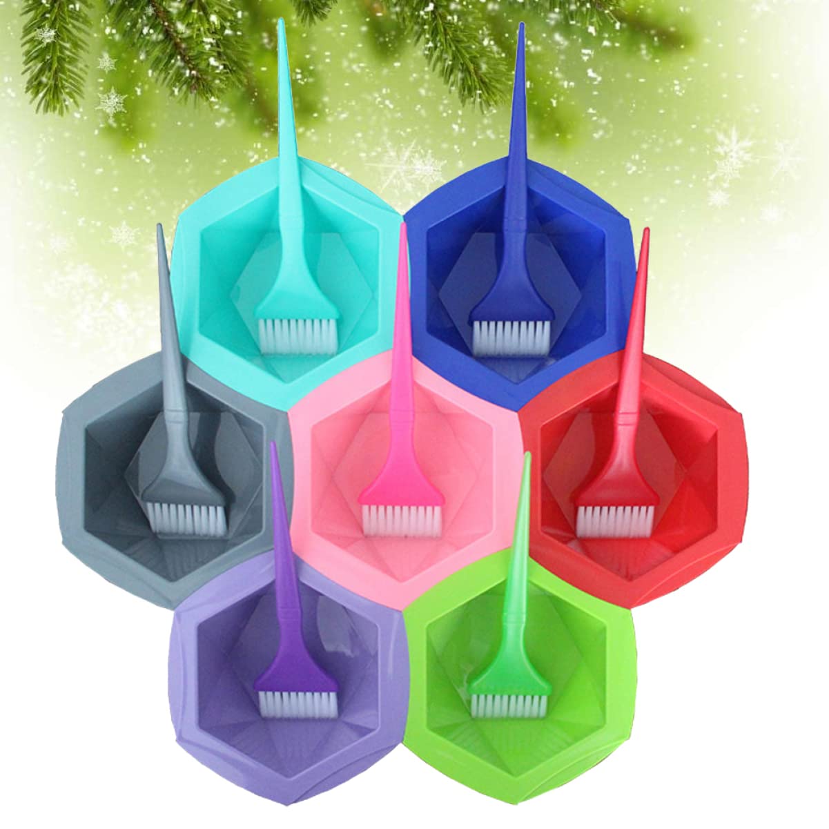 Bol de Teinture Capillaire Pinceau, Lot de 14 Set de Pièces en Plastique