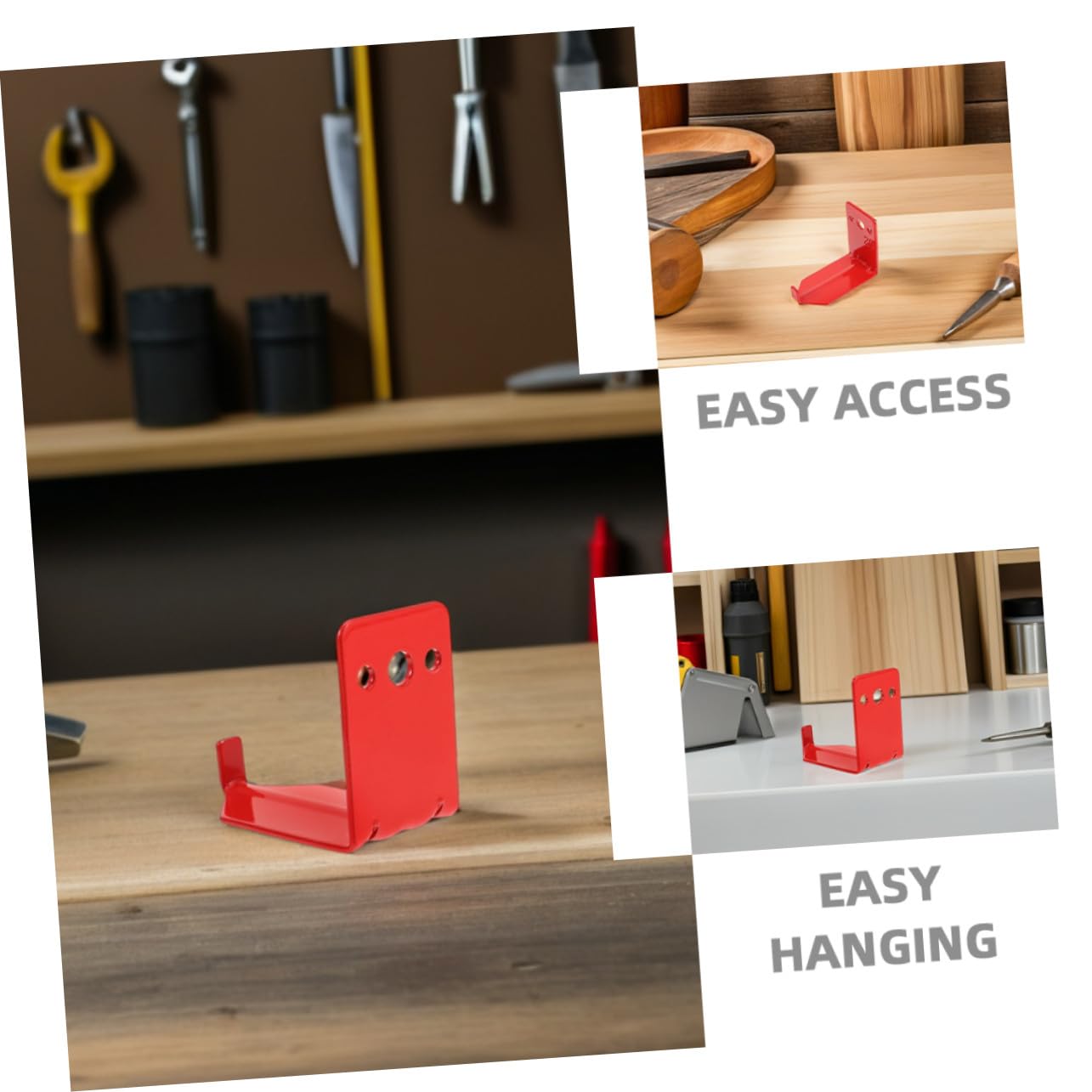 Cabilock 12 Juegos Soportes Pared Extintores 20 Lb, Ganchos Metal Rojo, Almacenamiento Cocina Hogar