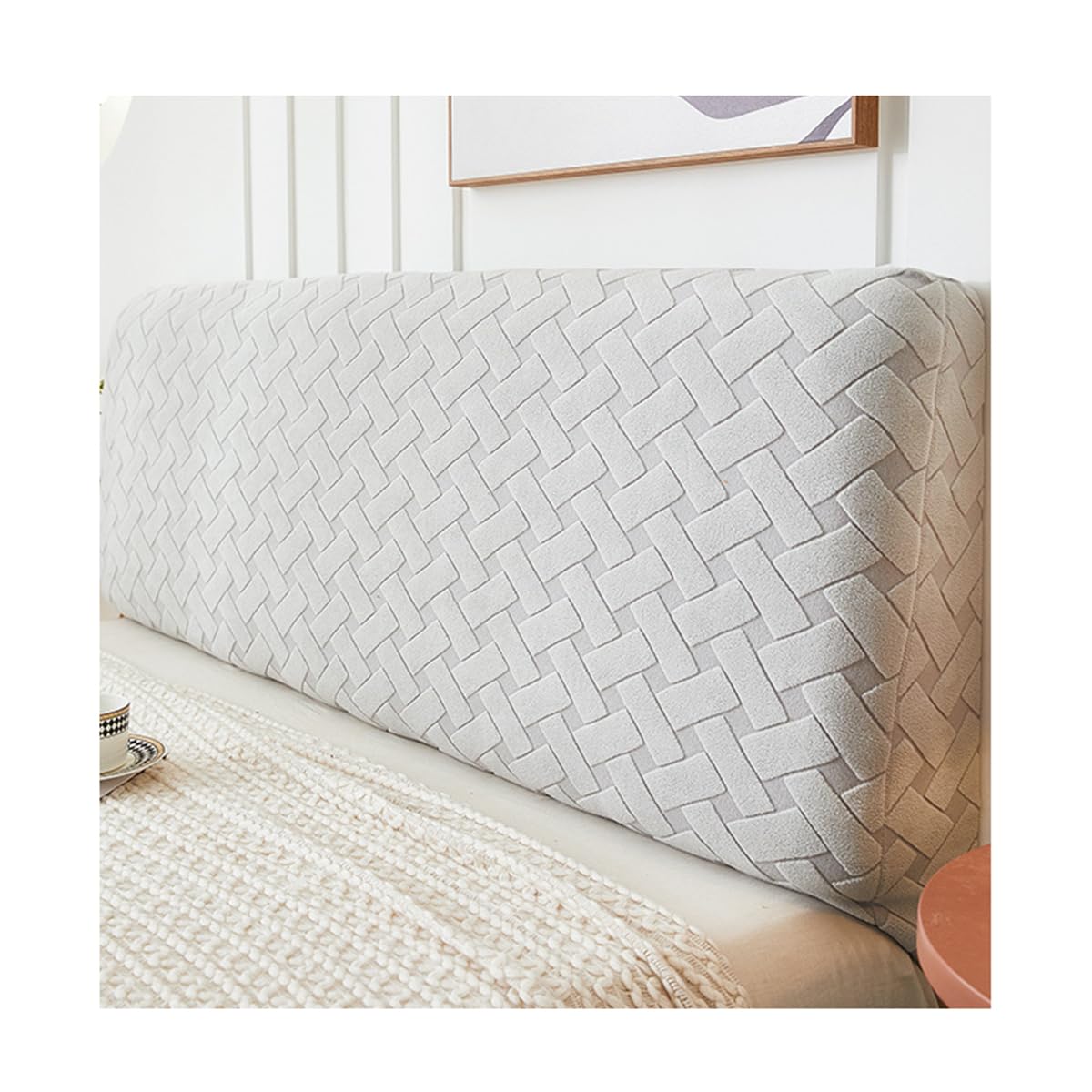 XGANGM Bed Headboard Cover Double/King Size/Single Bed Stretch Bed Headboard Cover Slipcover All-inclusive for Universal Wood Beds Upholstered Headboard Bedroom Decor,light gray,200cm(78.7")