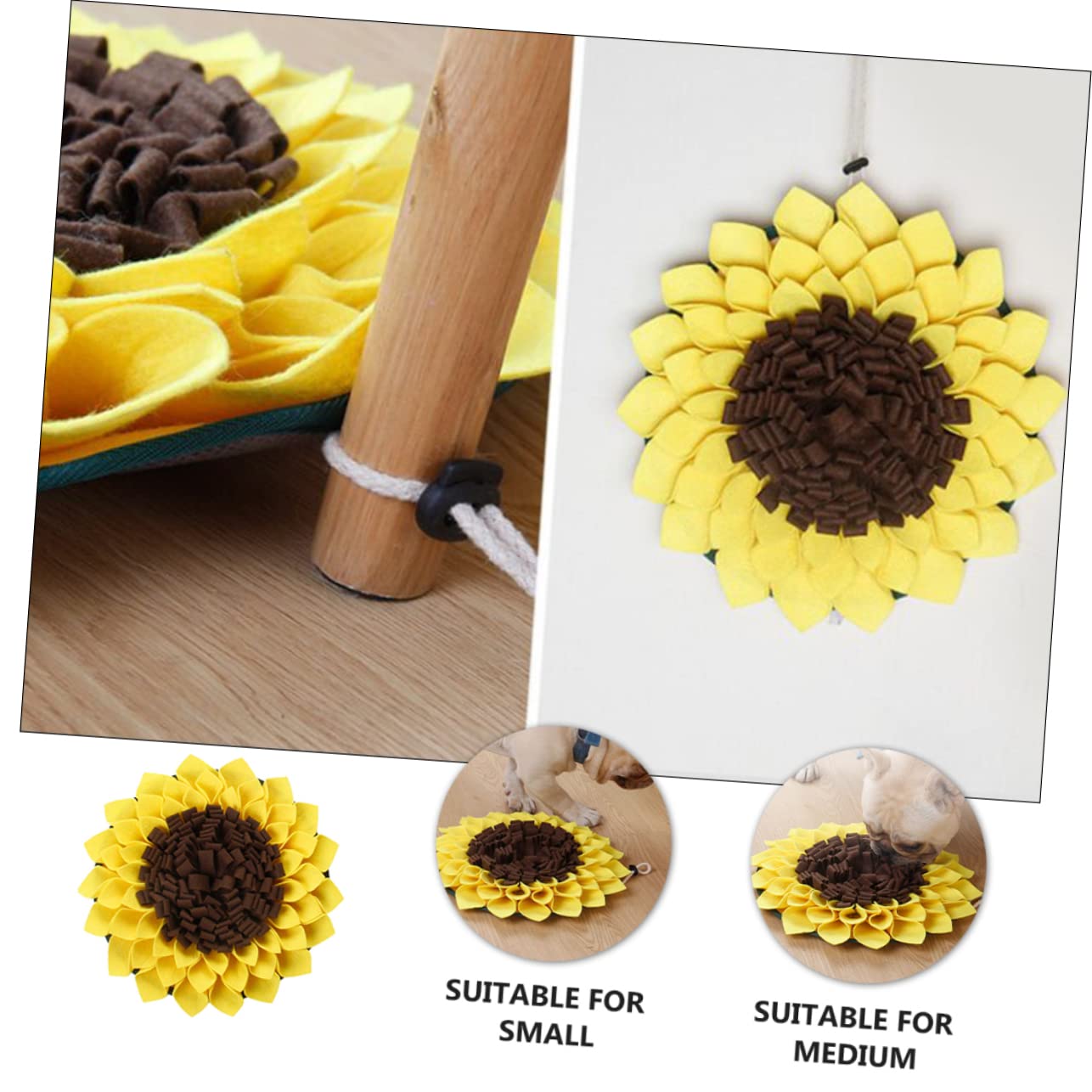 Sosoport 3piezas Alfombrilla para Perros De Forrajeo De Girasol Mat De Alimentación Lenta Diseño Creativo para Entrenamiento y Cenas De Mascotas Apta para Perros Pequeños Medianos y